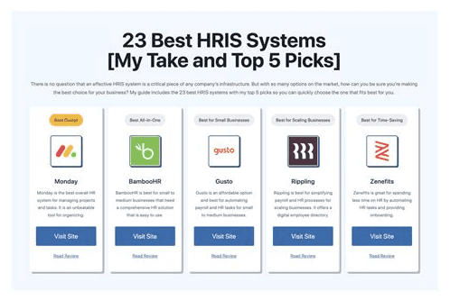 Best Hris And Payroll Systems